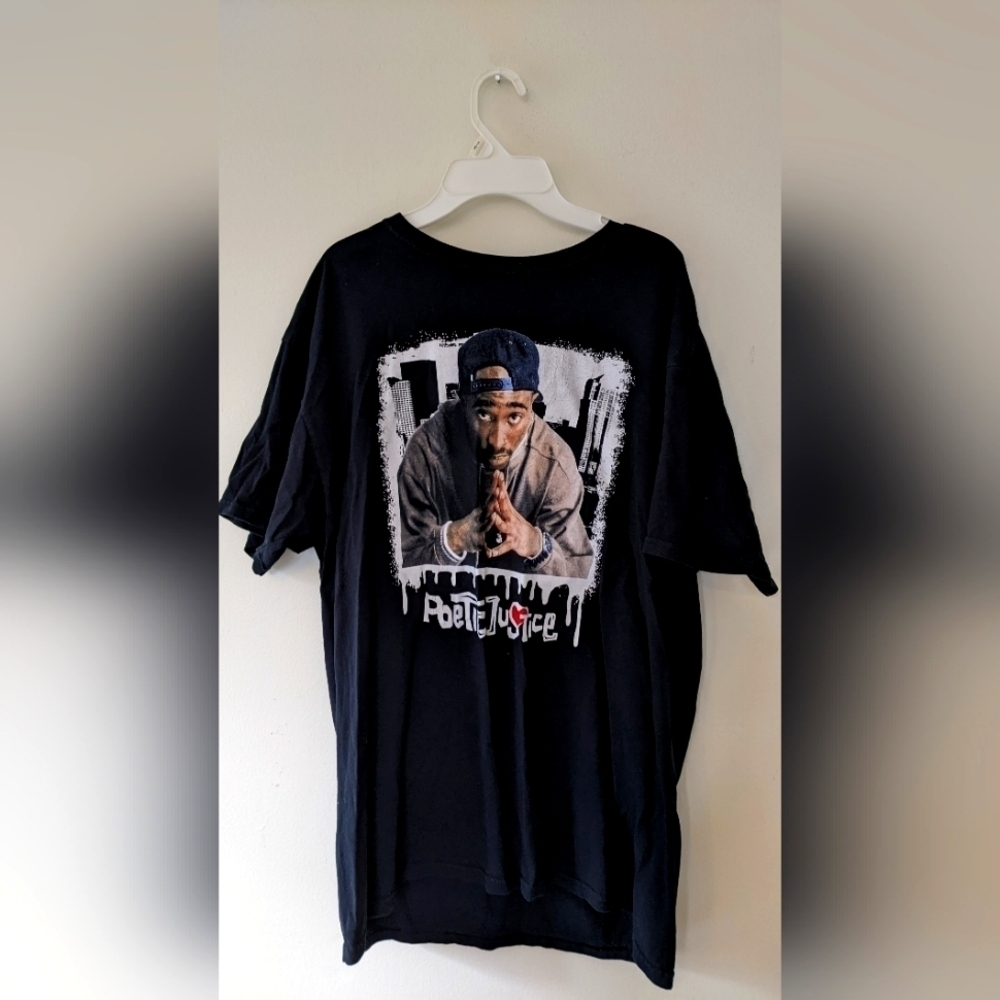 Poetic Justice Tupac T Shirt Black SZ Medium Rap